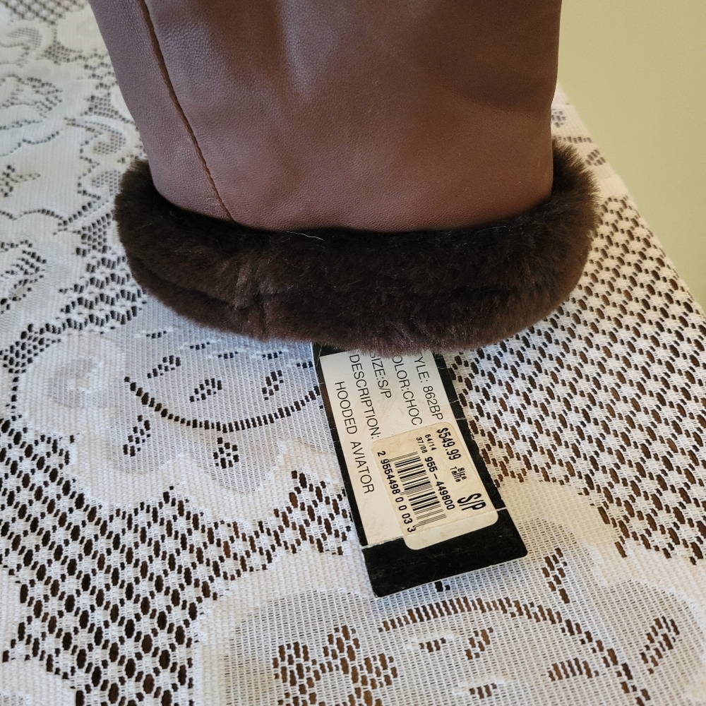 ***Authentic*** NWT Vintage BABY PHAT Brown Leather Fur-Trimmed Women's Jacket - Picture 7 of 12